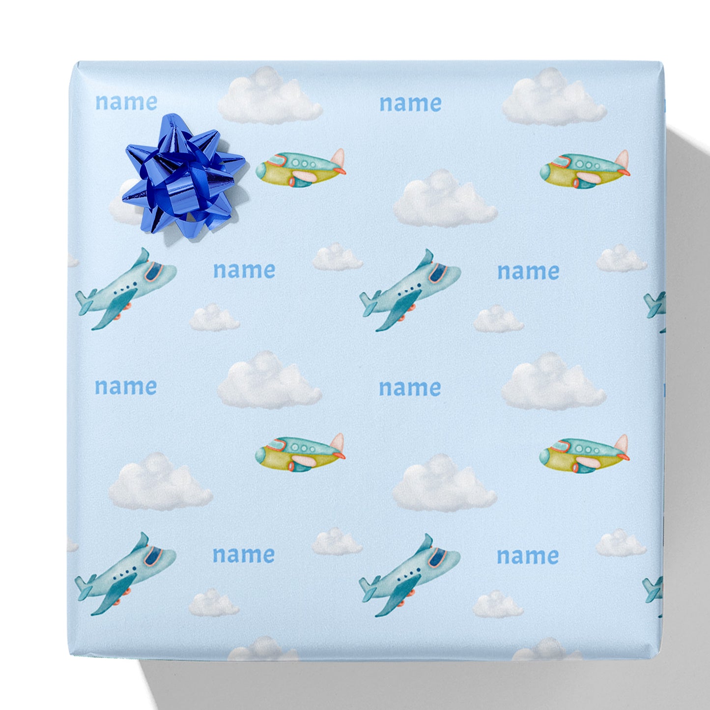 Aeroplanes and Clouds Name Gift Wrap
