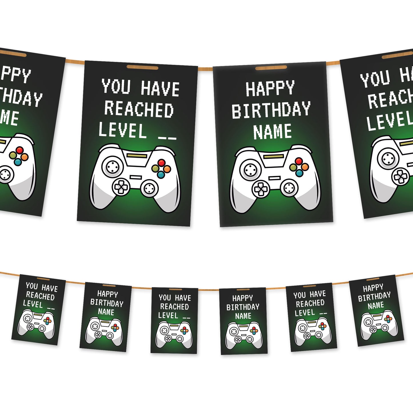 Gaming Level Up Age and Name Bunting
