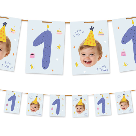 I am 1-10 Today Photo/Age Birthday Bunting