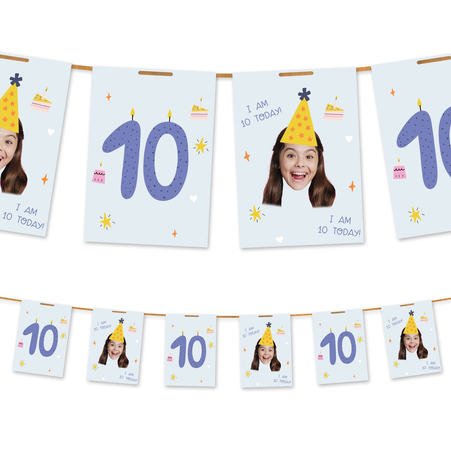 I am 1-10 Today Photo/Age Birthday Bunting