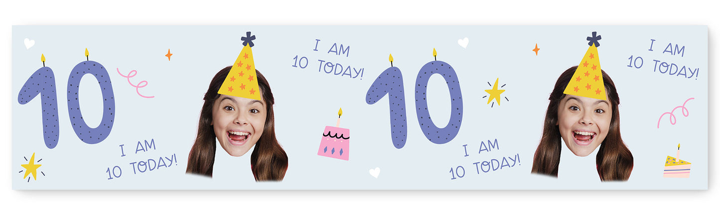 I am 1-10 Today Photo/Age Birthday Banner