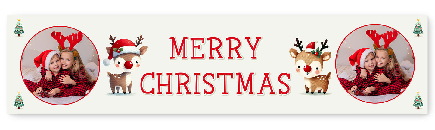 Christmas Reindeer and Tree Photo Banner