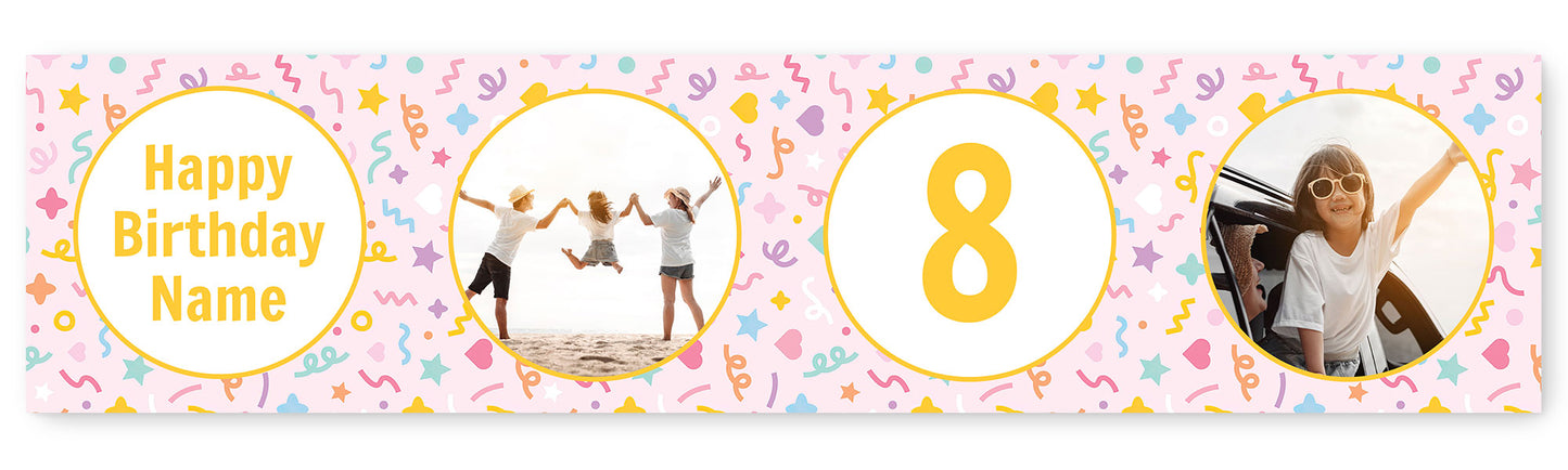 Photo Age and Name Birthday Banner