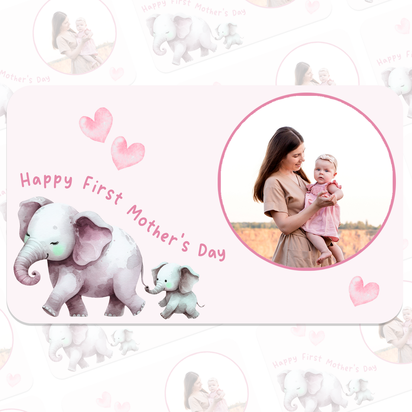 Baby Elephant First Mothers Day Stickers