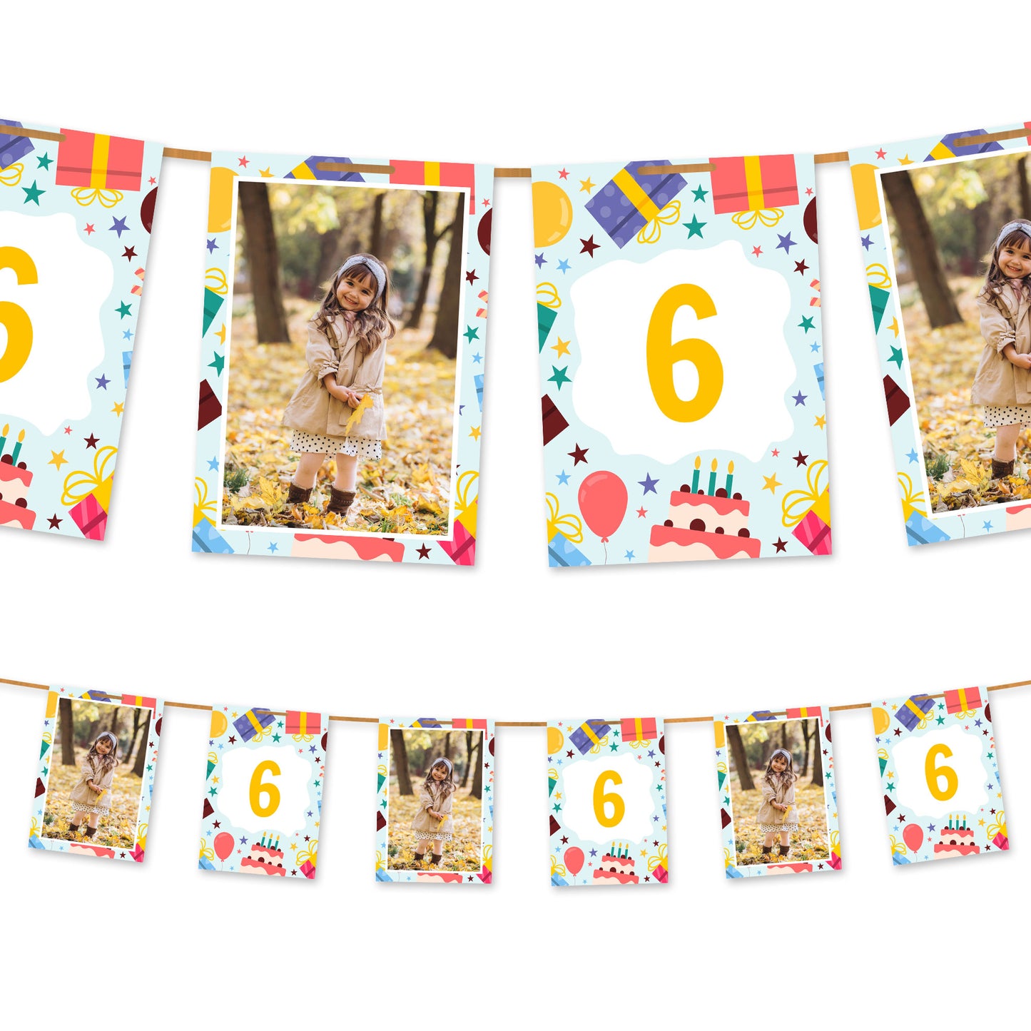 Birthday Celebration Photo and Age Bunting
