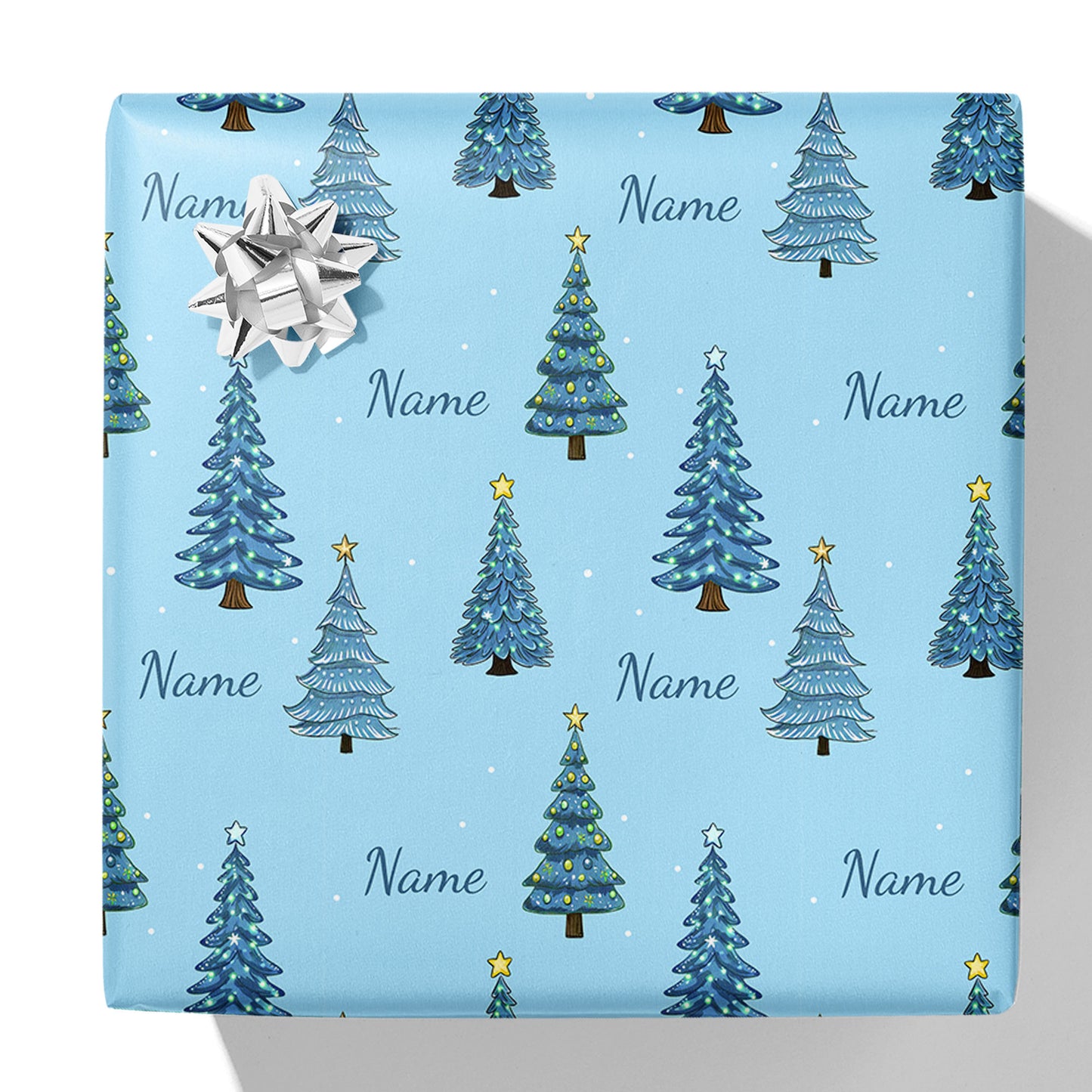 Christmas Trees Name Gift Wrap