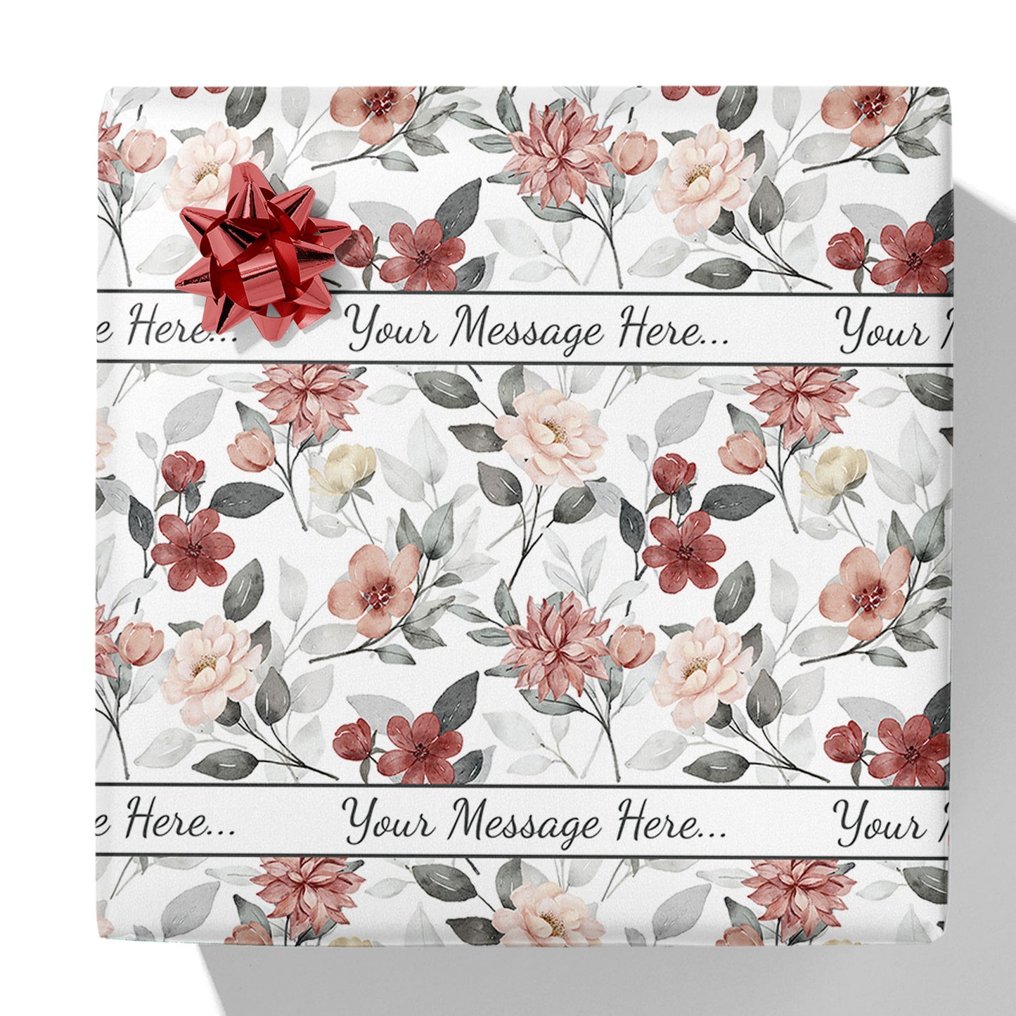 Klassisches Geschenkpapier mit Blumenbotschaft