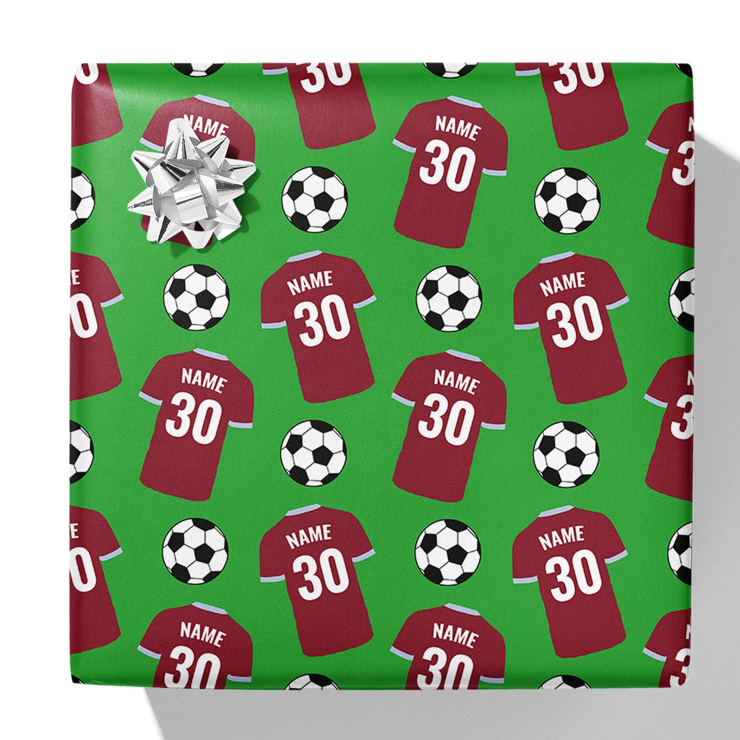 Football Shirt Name and Age Gift Wrap