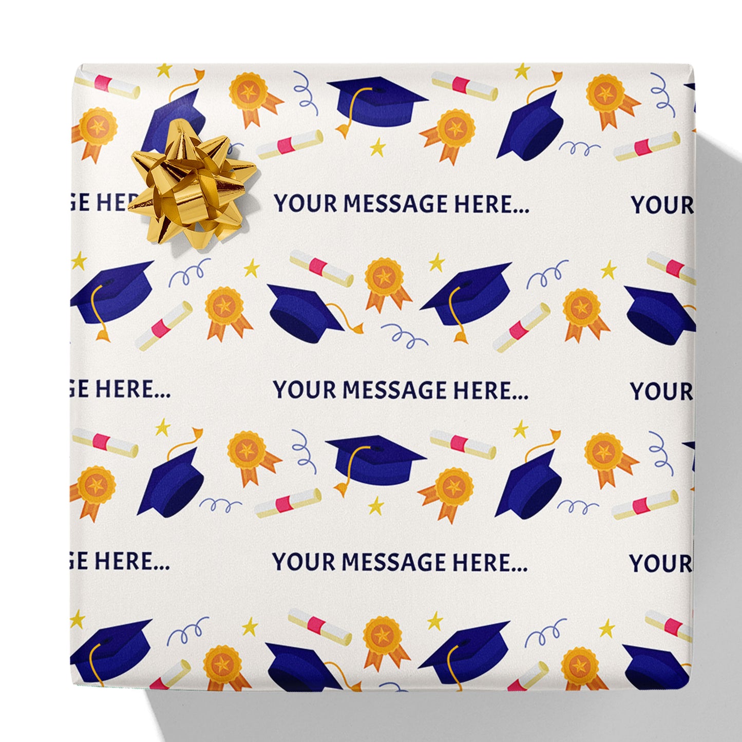 Geschenkverpackung mit Abschlussbotschaft