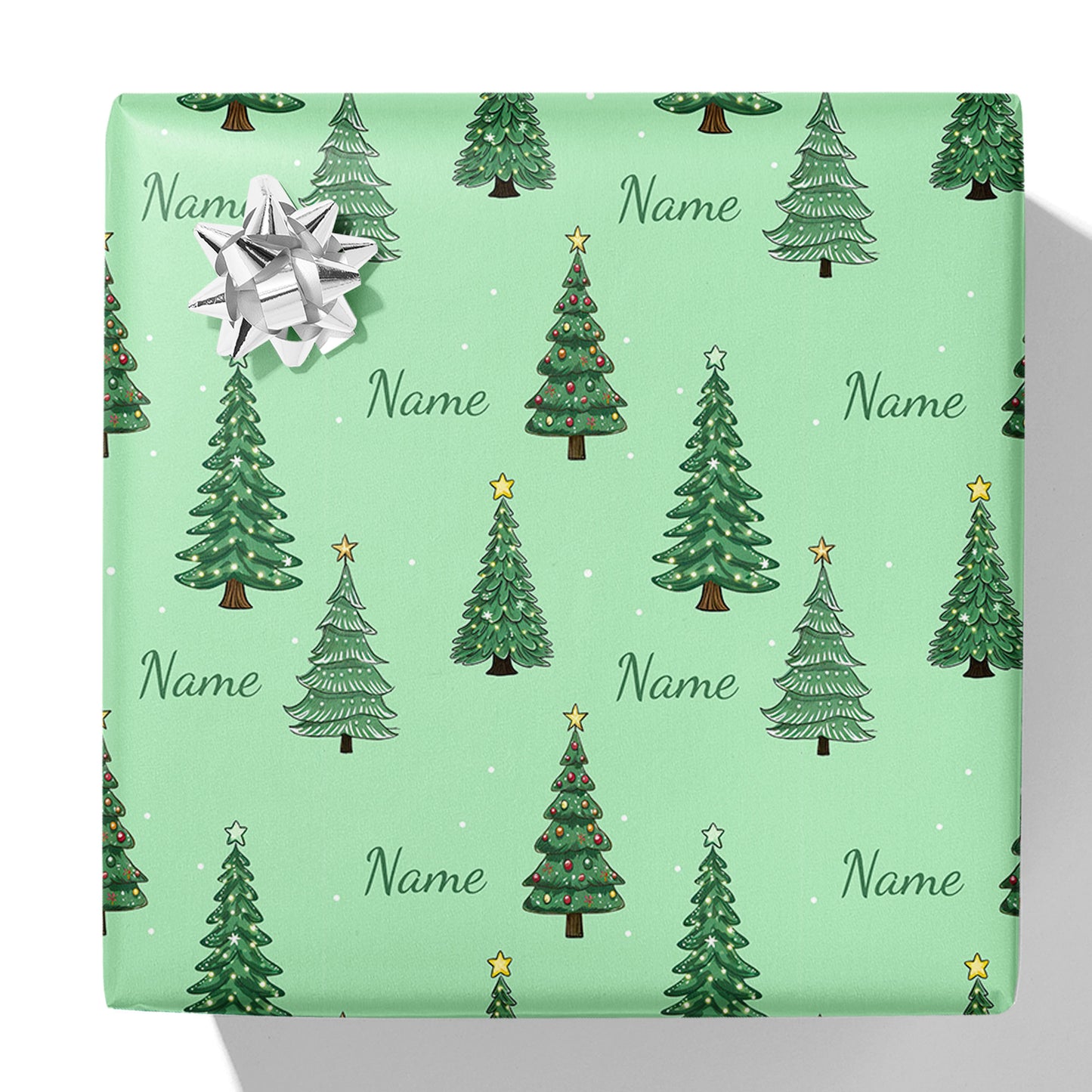 Christmas Trees Name Gift Wrap