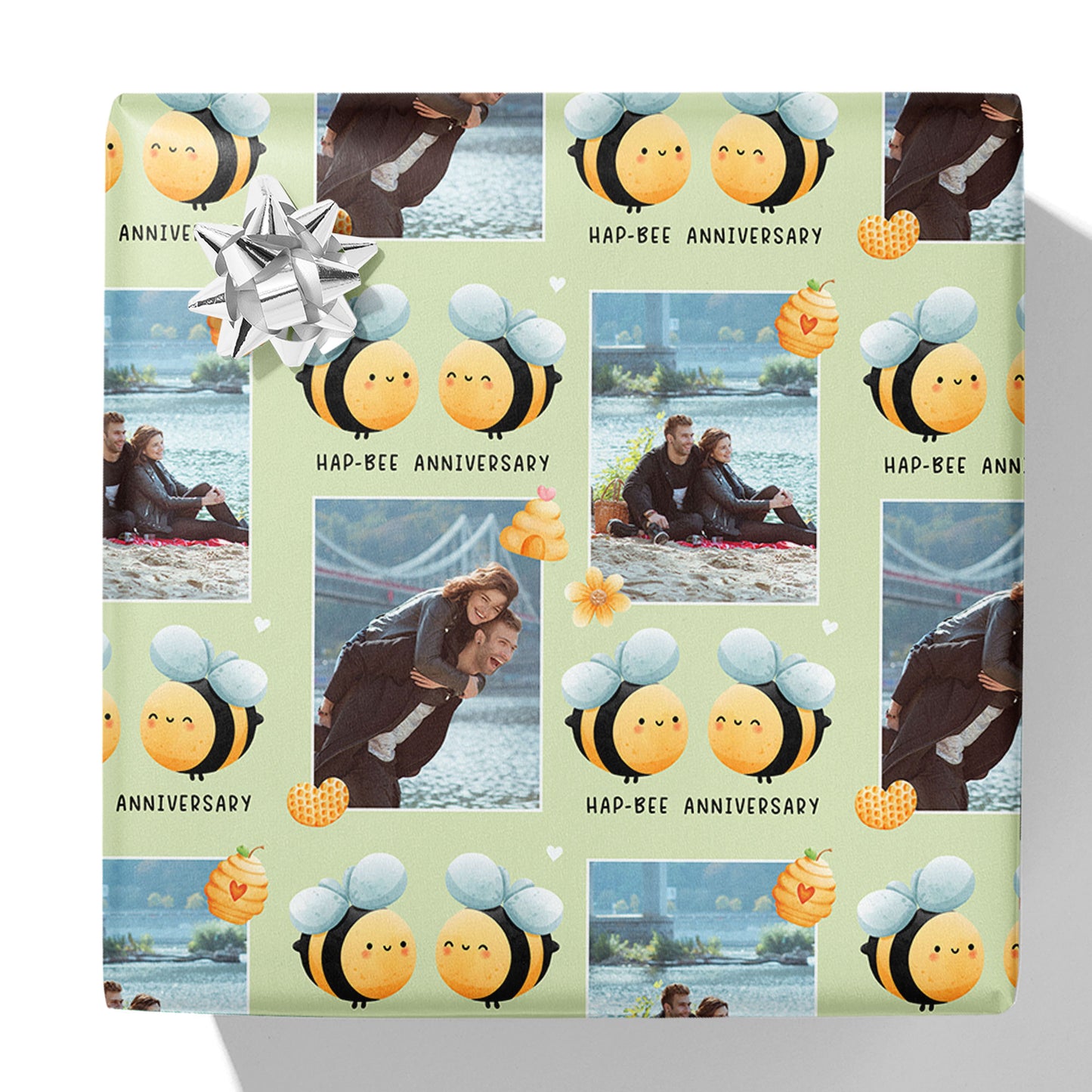 Hap-Bee Anniversary Photo Gift Wrap