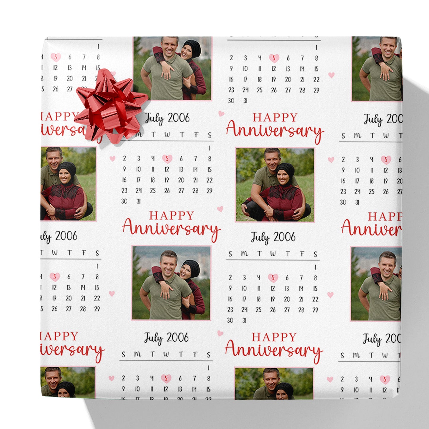 Happy Anniversary Photo and Calendar Gift Wrap