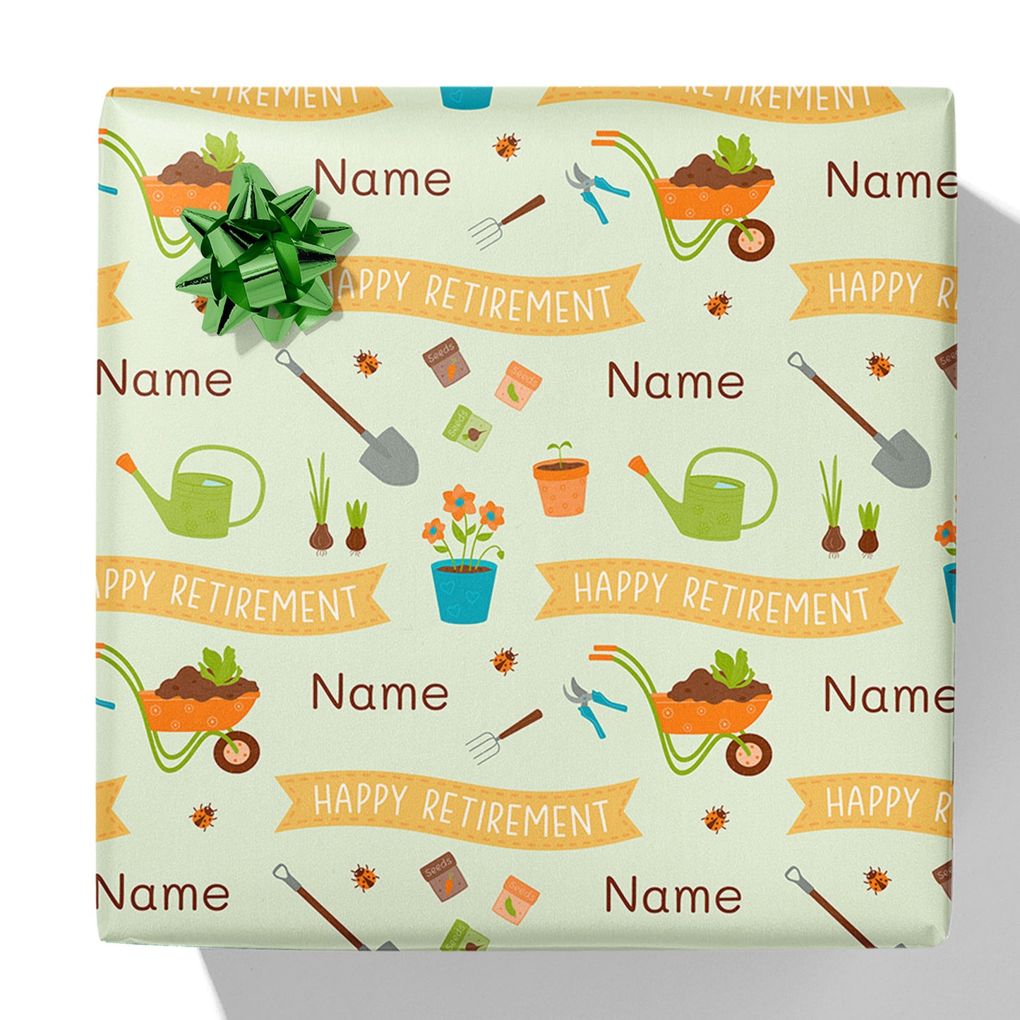 Happy Retirement Gardening Name Gift Wrap