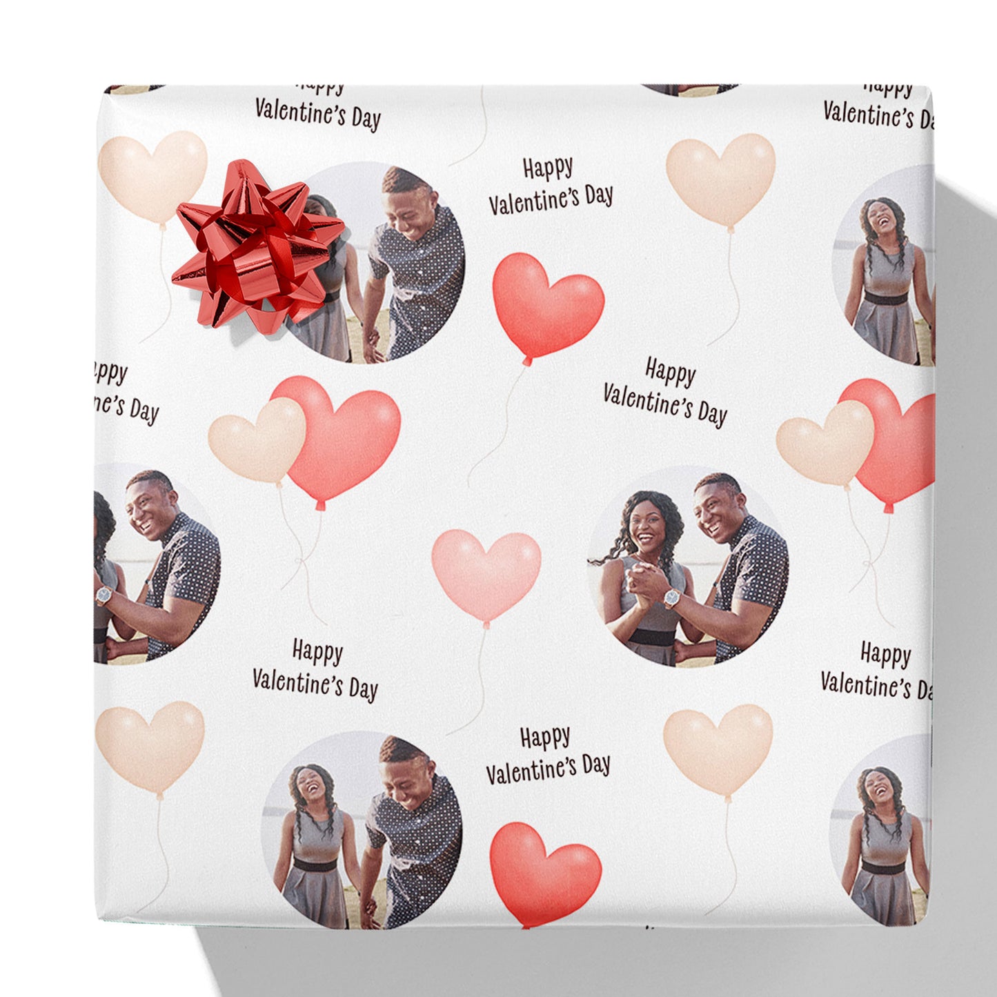 Heart Balloons Valentine's Day Photo Gift Wrap