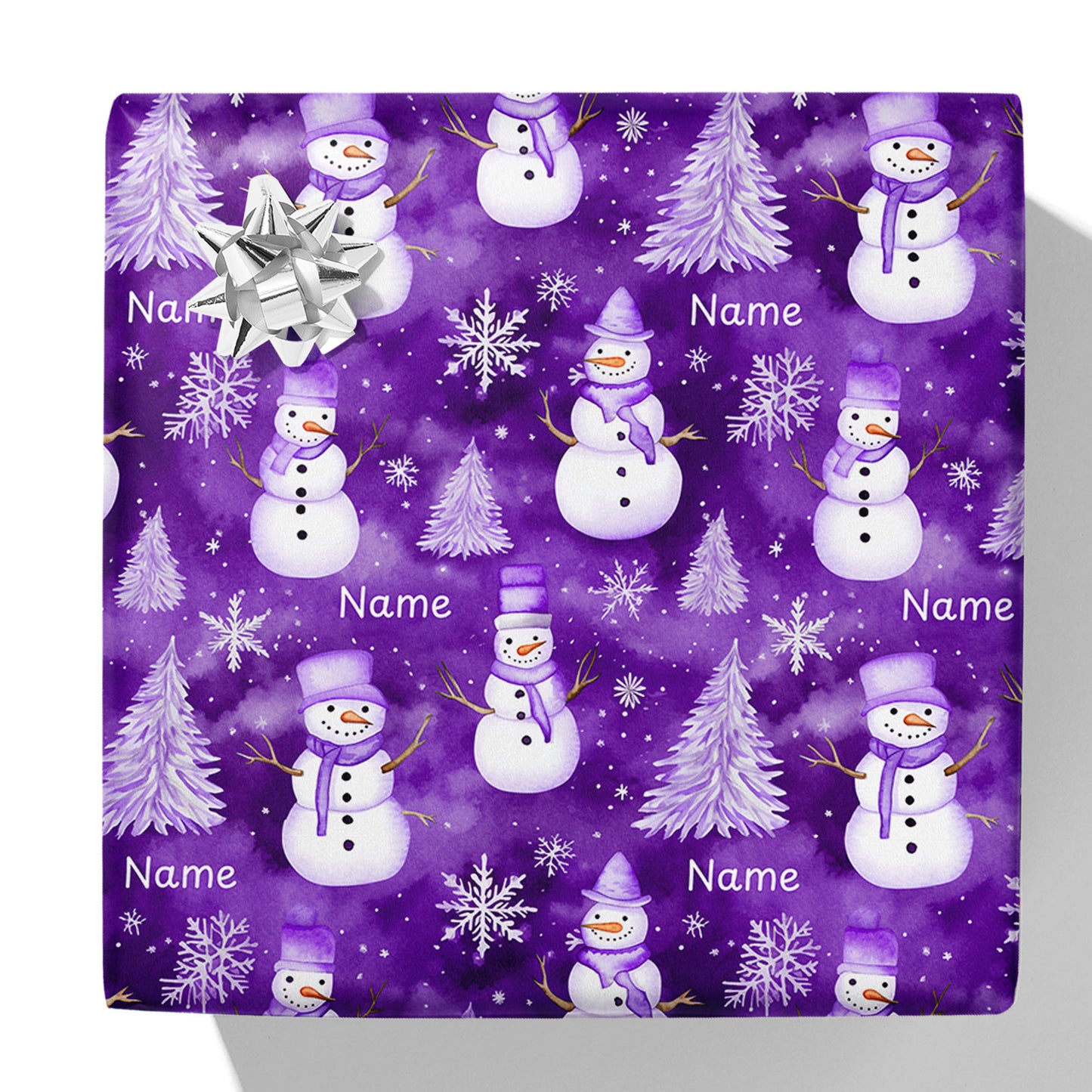 Geschenkpapier mit eisigem Schneemann-Namen