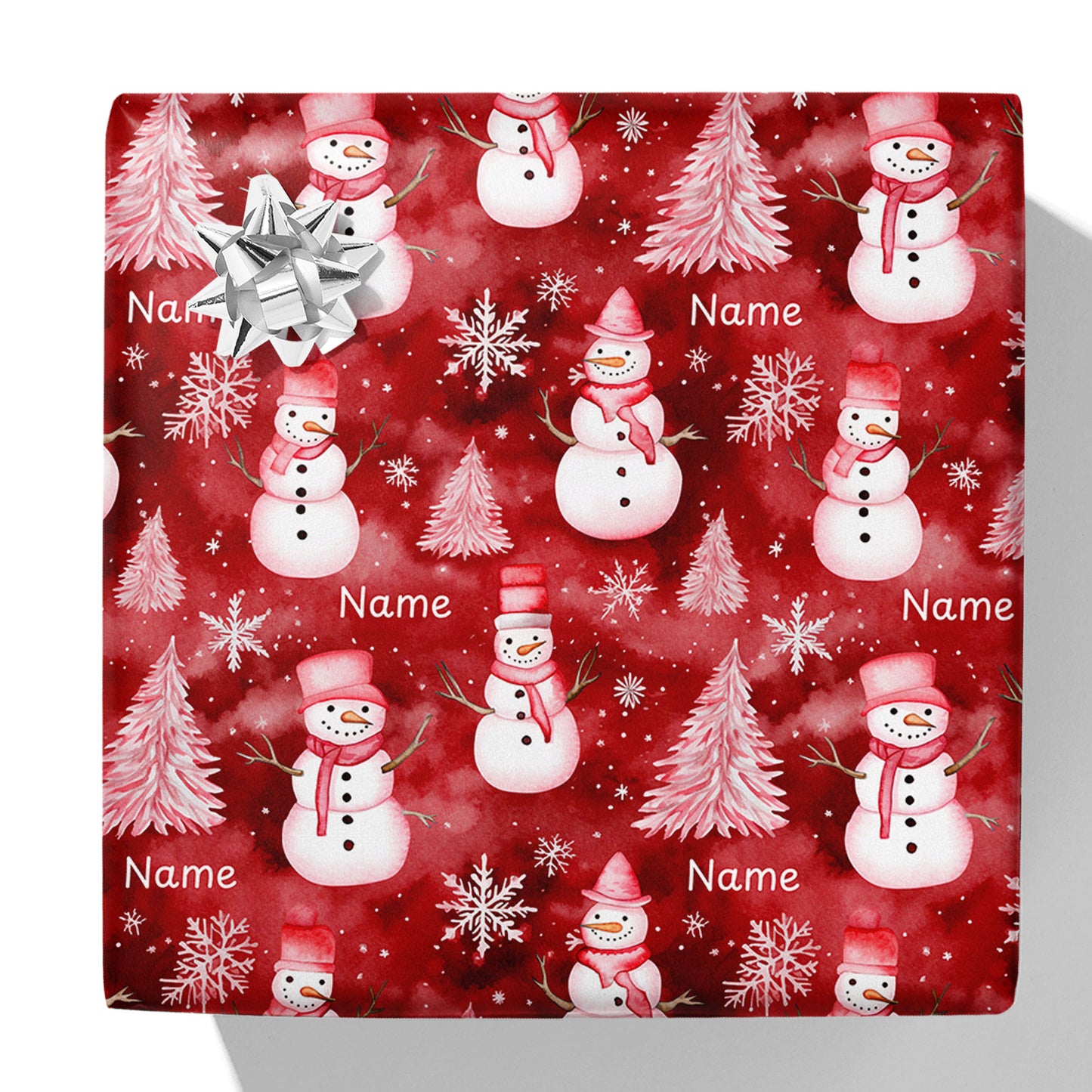 Geschenkpapier mit eisigem Schneemann-Namen