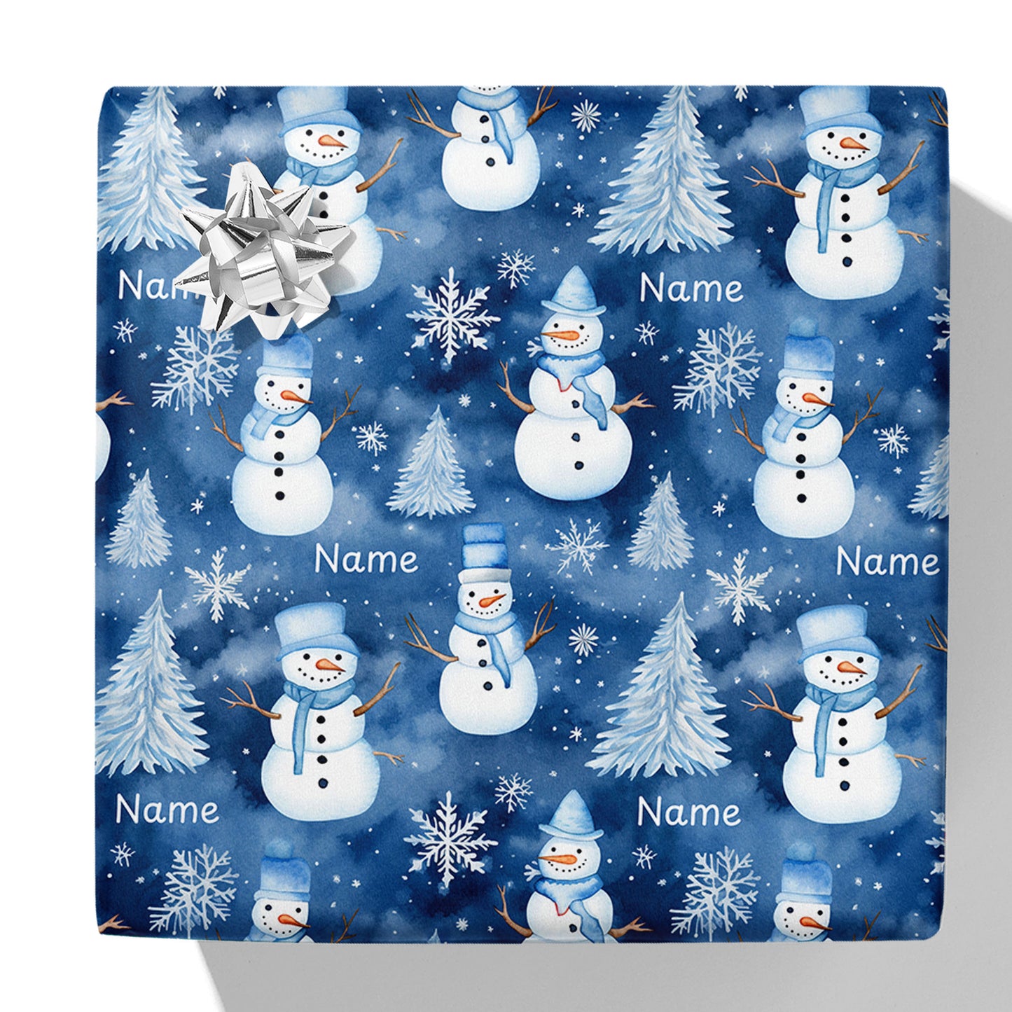 Geschenkpapier mit eisigem Schneemann-Namen