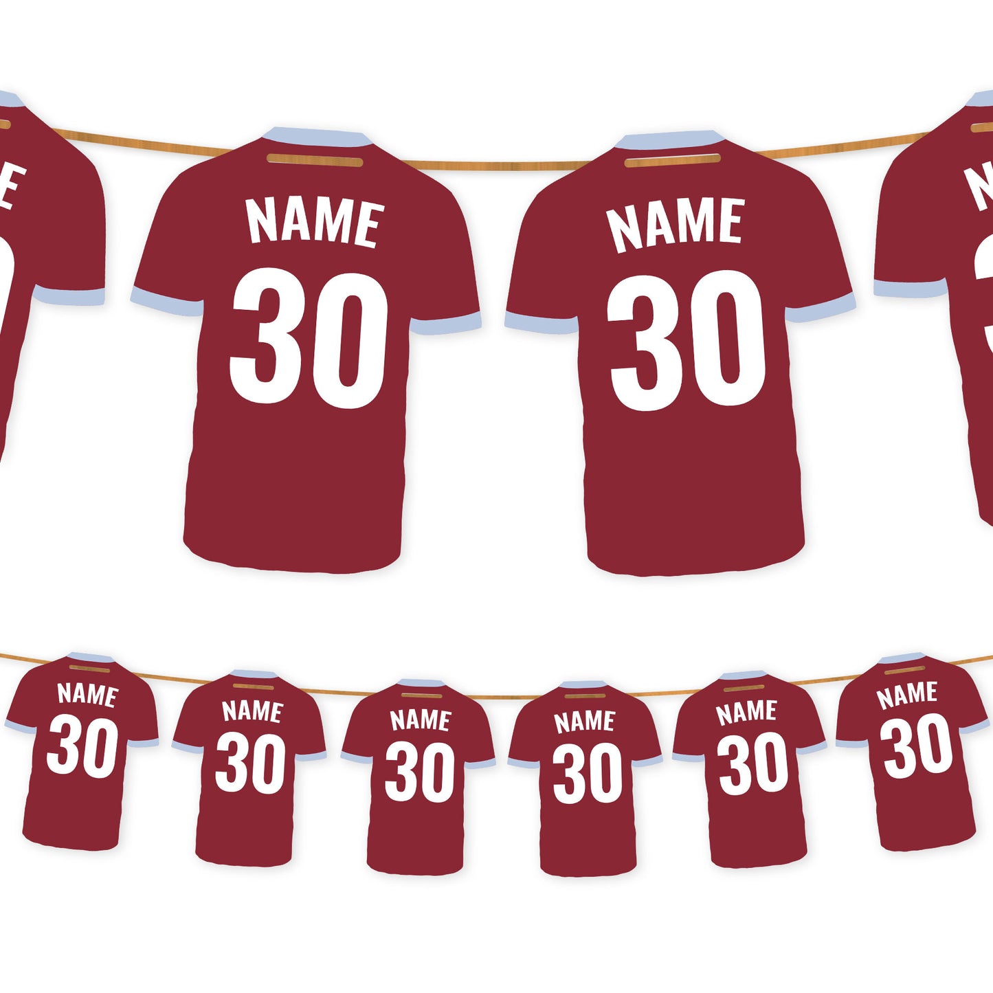 Football Shirt Name and Age Bunting