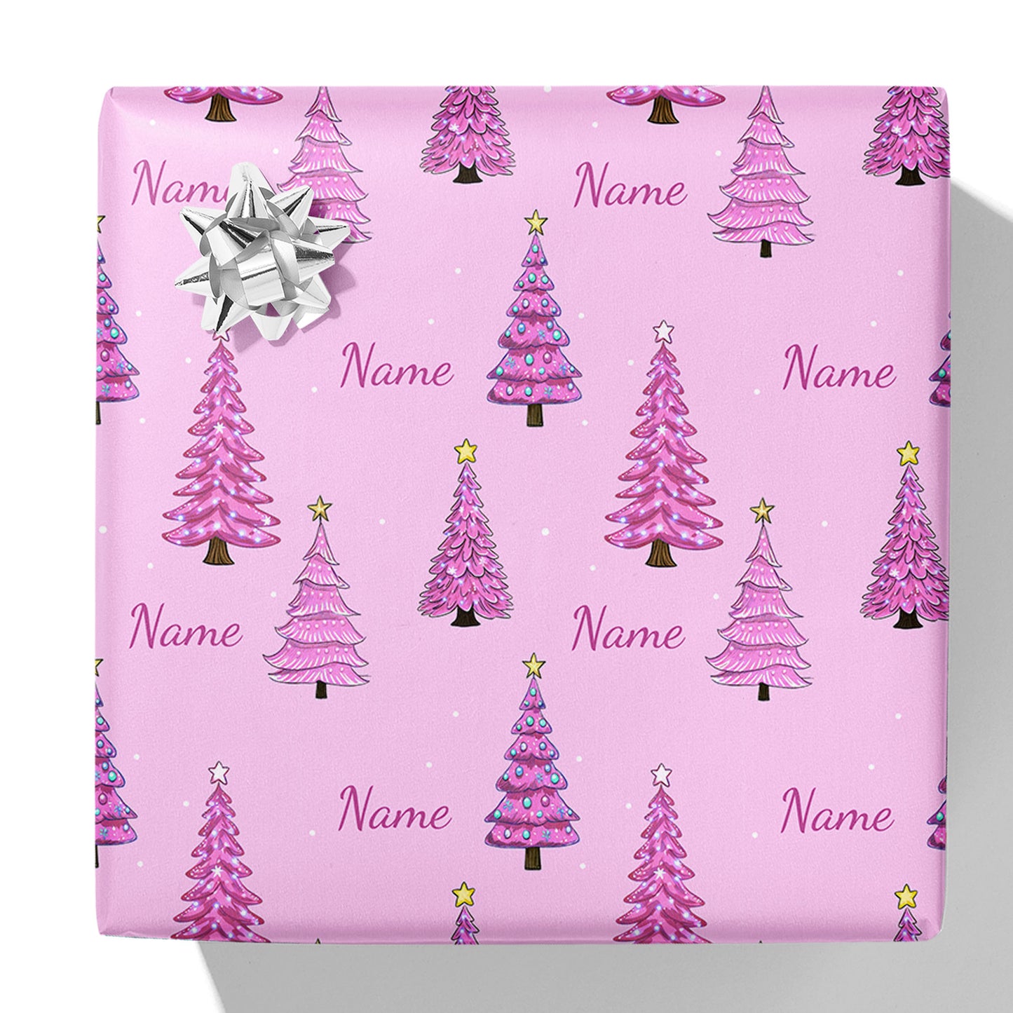 Christmas Trees Name Gift Wrap