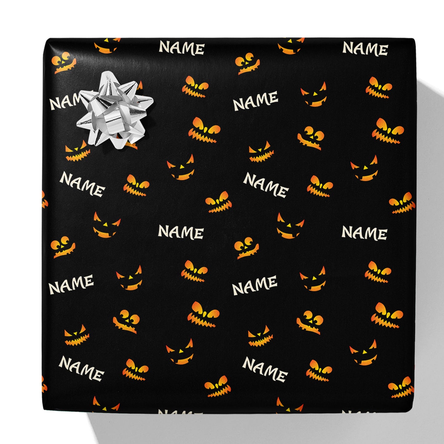 Pumpkin Faces Name Gift Wrap