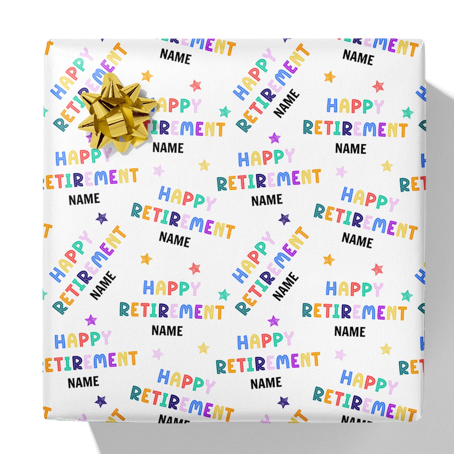 Rainbow Retirement Name Gift Wrap