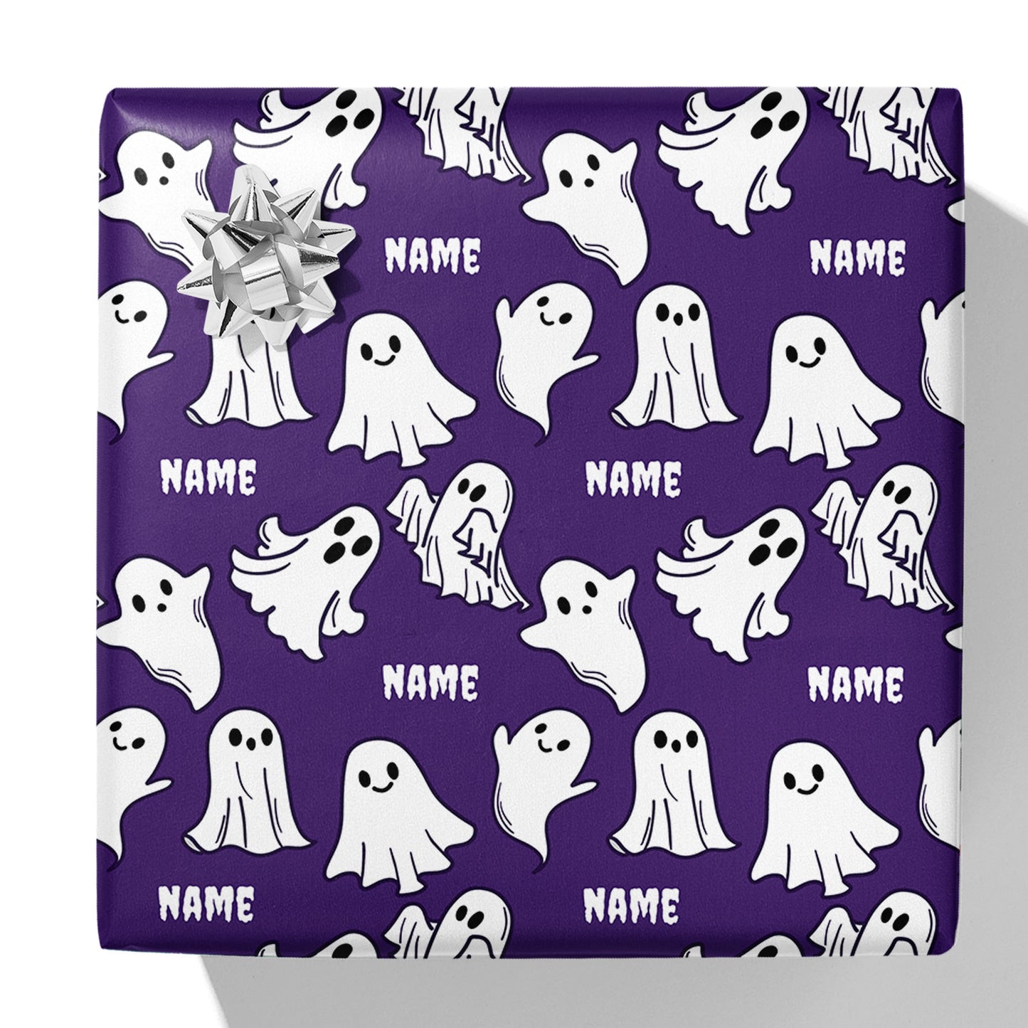 Spooky Ghost Name Gift Wrap
