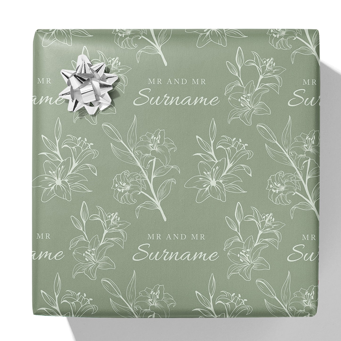 Titel und Nachname Botanical Line Geschenkpapier