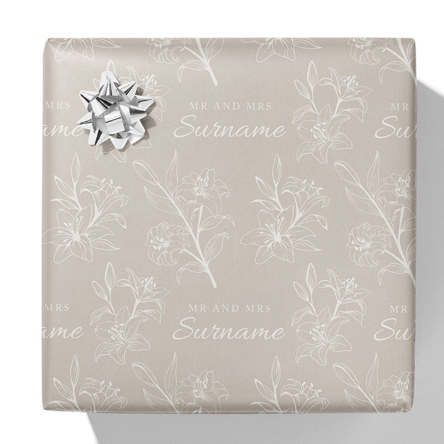 Titel und Nachname Botanical Line Geschenkpapier