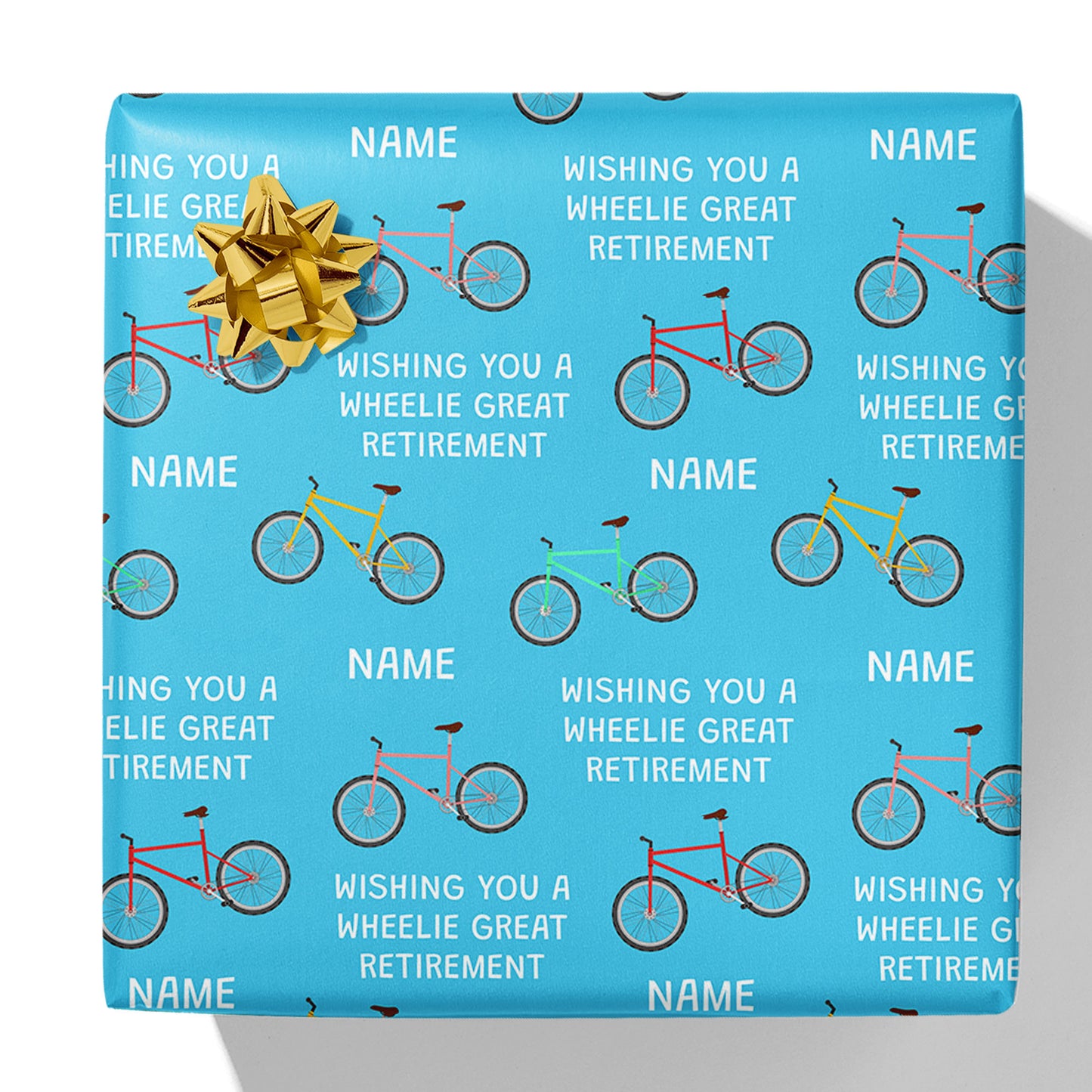 Wishing You a Wheelie Great Retirement Name Gift Wrap