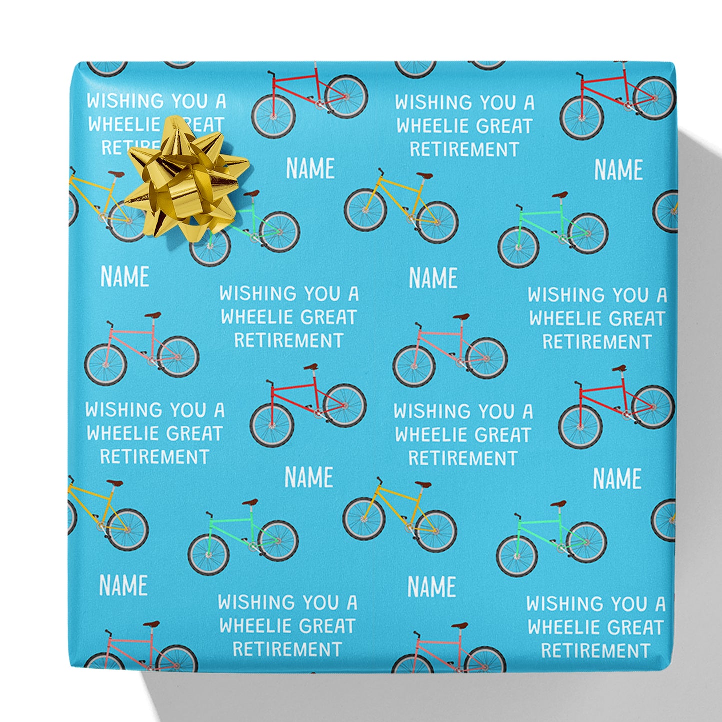 Wishing You a Wheelie Great Retirement Name Gift Wrap