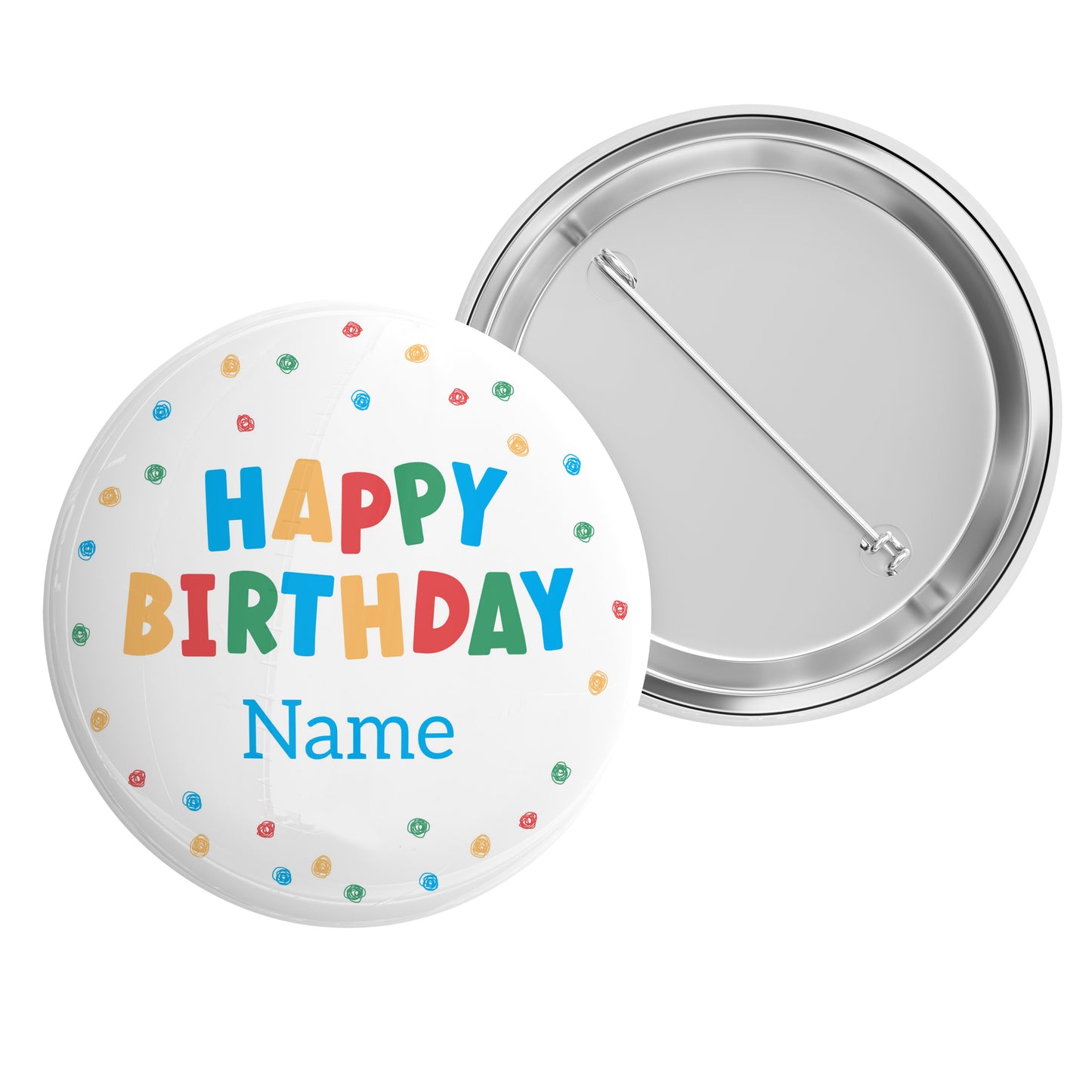 Colourful Happy Birthday Name Badge
