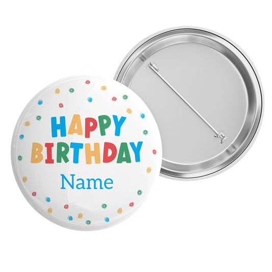 Colourful Happy Birthday Name Badge