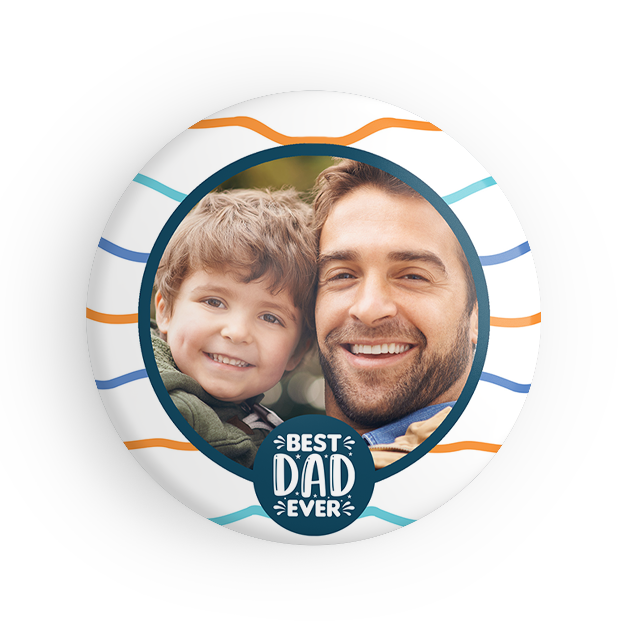 Best Dad Ever Wavy Photo Badge