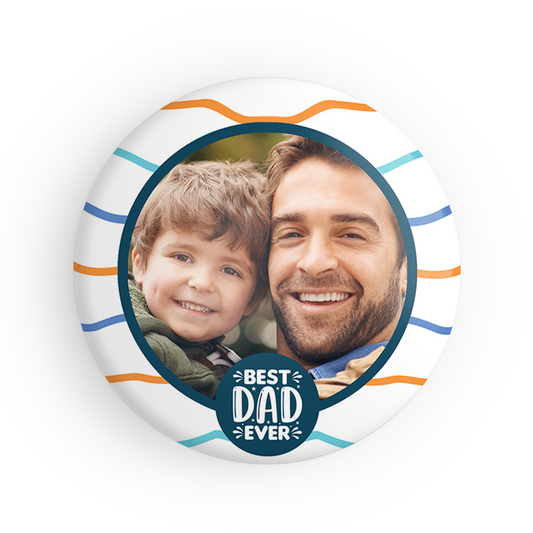 Best Dad Ever Wavy Photo Badge