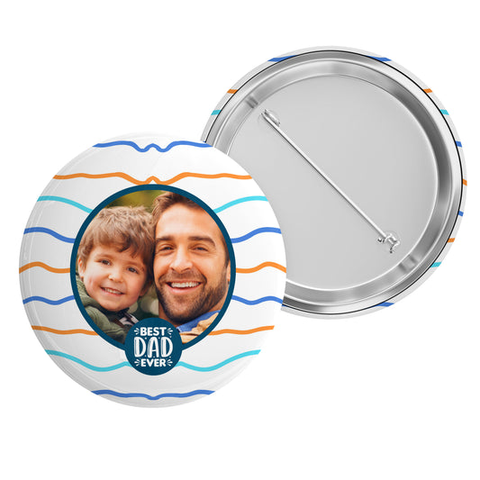 Best Dad Ever Wavy Photo Badge