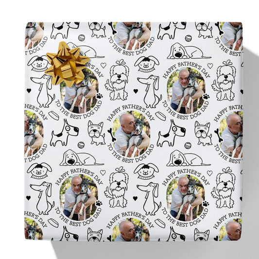 Best Dog Dad Father's Day Photo Gift Wrap