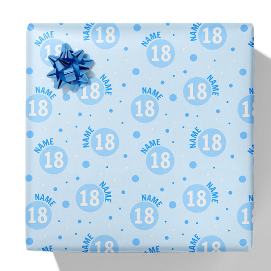 Polkadot Age and Name Gift Wrap