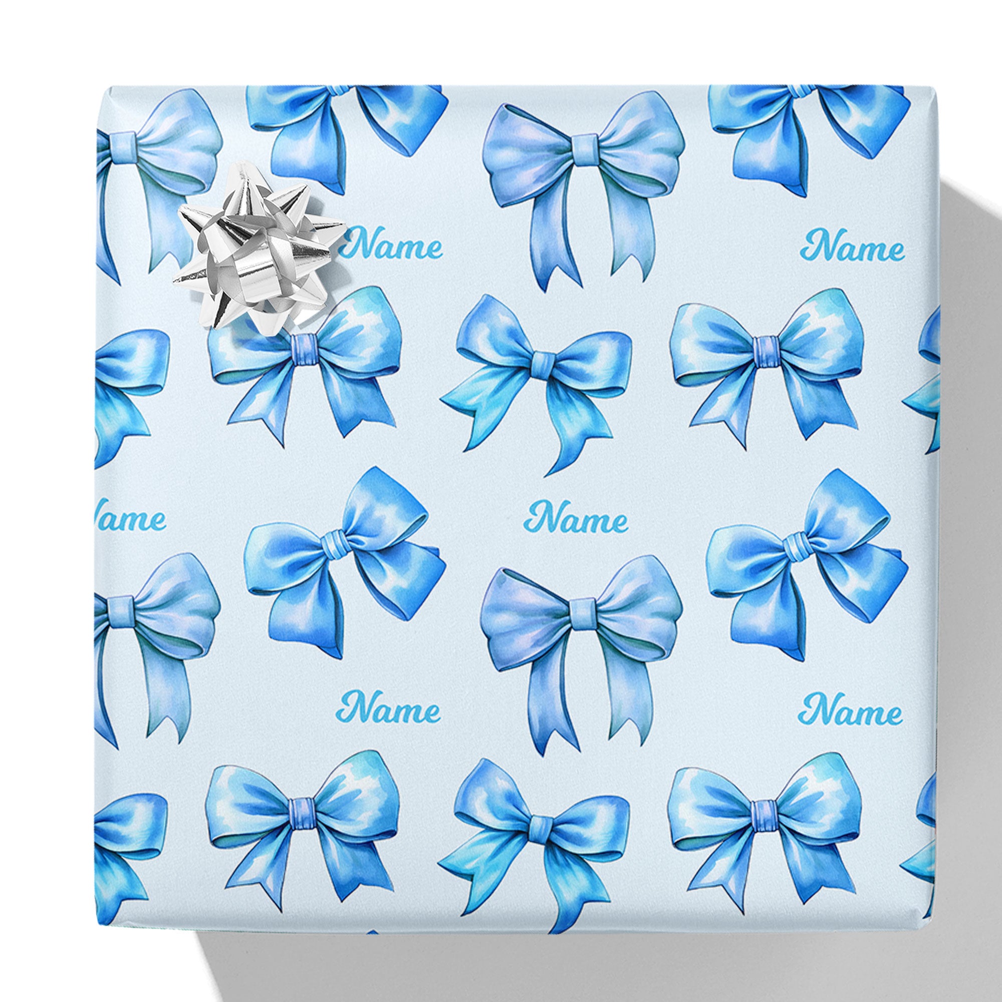 Blue Ribbon Wrapper Personalised Wrapping Paper UK - Custom Photo & Name Gift Wrap – Simply ...