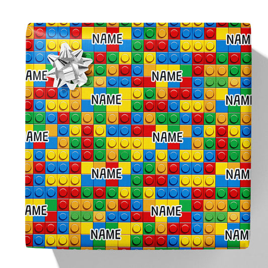 Building Blocks Name Gift Wrap