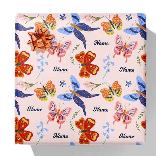 Butterfly Name Gift Wrap