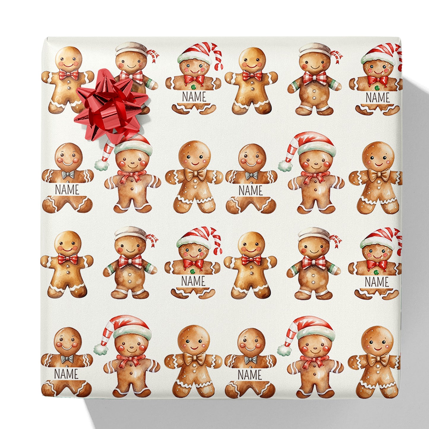 Christmas Gingerbread Name Gift Wrap