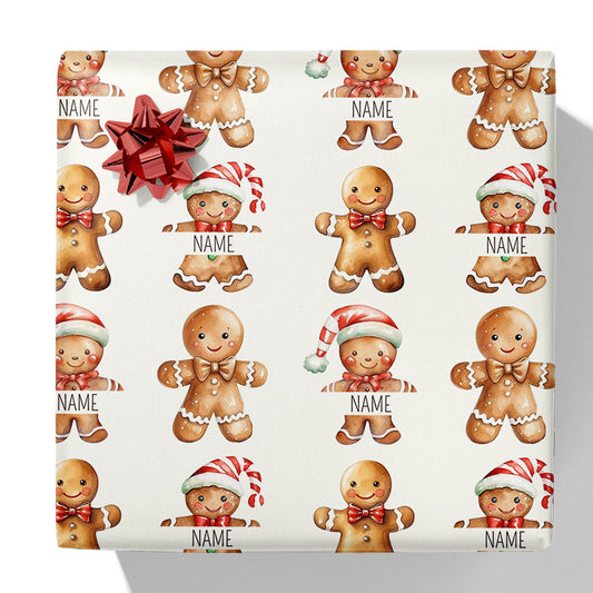 Christmas Gingerbread Name Gift Wrap