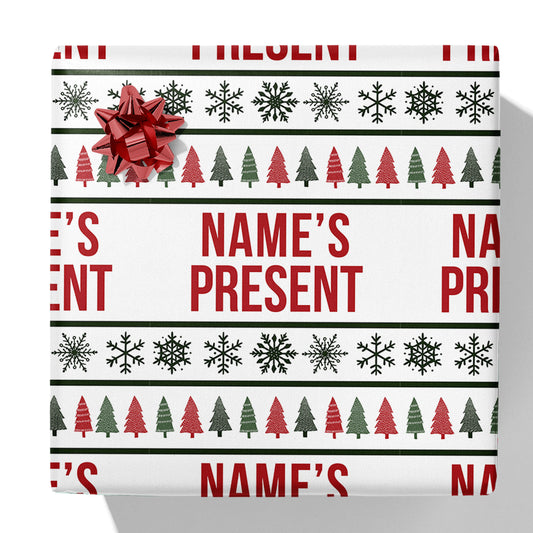Name's Christmas Present Gift Wrap