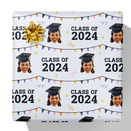 Graduation Class of Year and Photo Gift Wrap