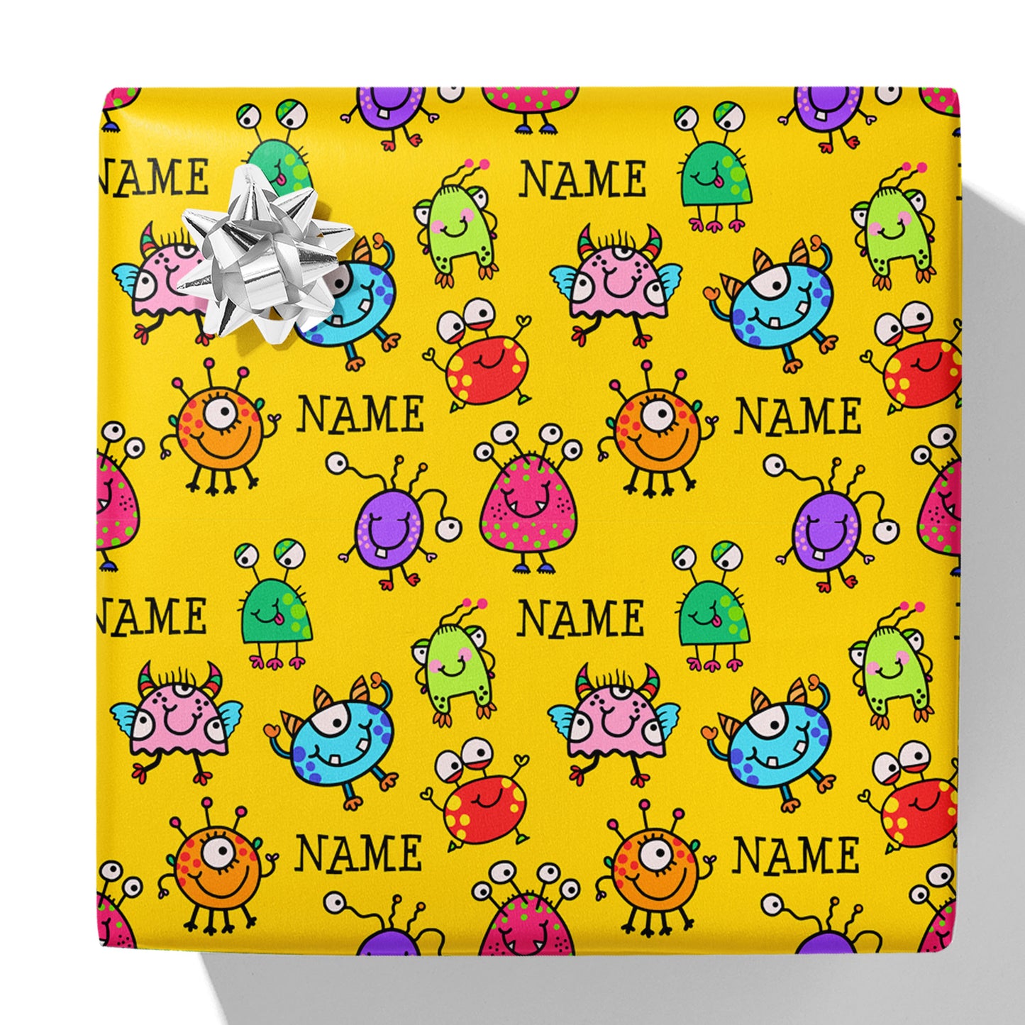 Colourful Monsters Name Gift Wrap