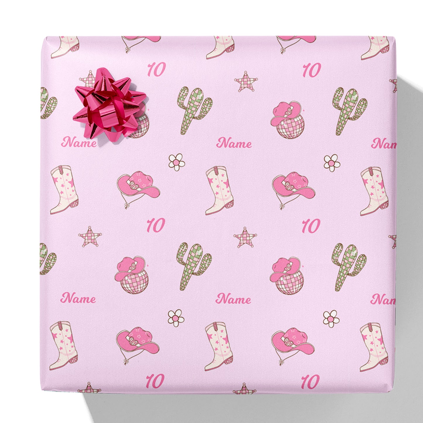 Cowgirl Name And Age Gift Wrap