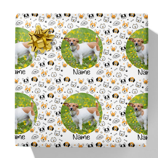 Dog Photo and Name Gift Wrap