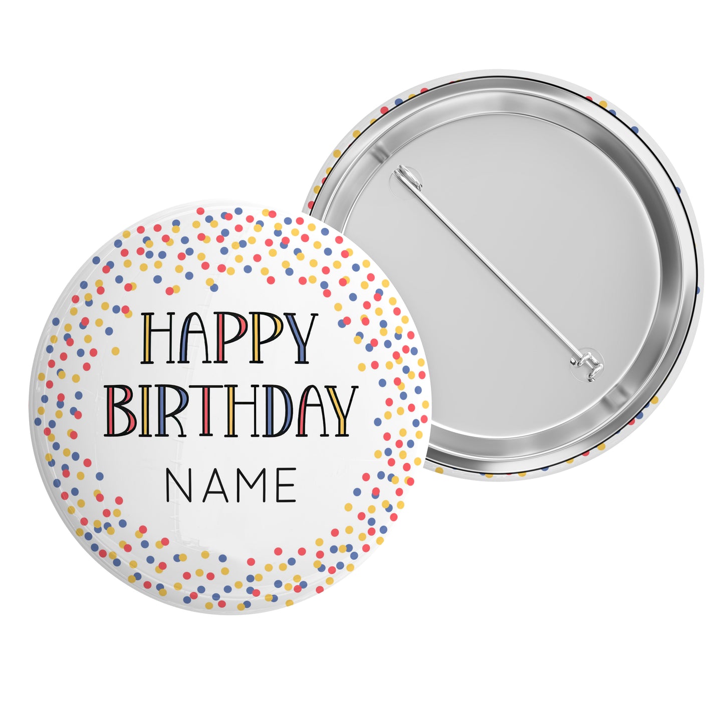 Dotty Happy Birthday Name Badge