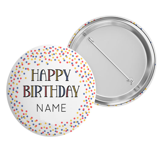 Dotty Happy Birthday Name Badge