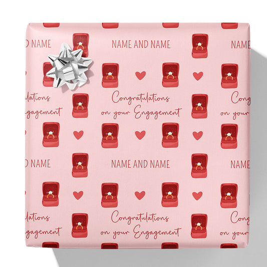 Engagement Ring Congratulations Name Gift Wrap